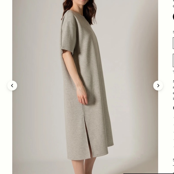 Women’s Grey Sienna MidLength Sweatshirt Dress - NWT - XSm - Large - Picture 2 of 2